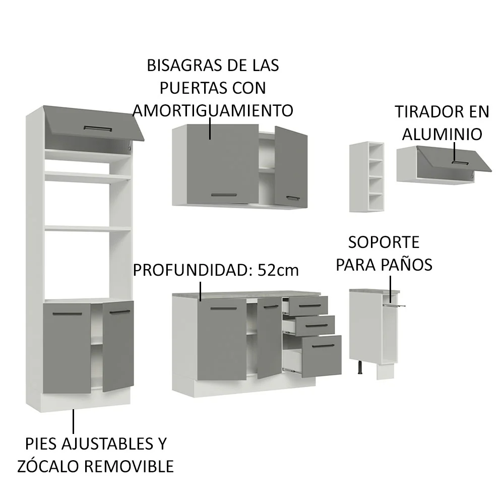 Combo completo de Cocina Madesa Agata 290cm BG 03 - Image 4