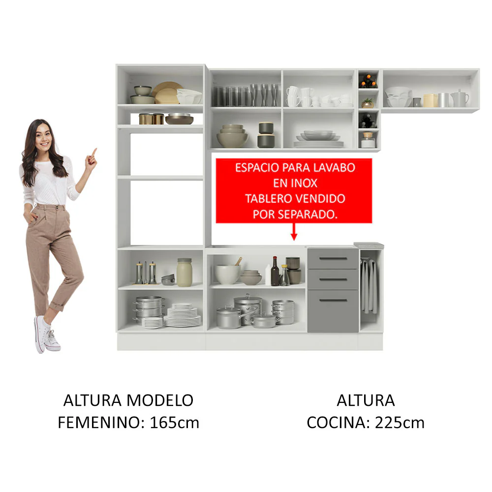 Combo completo de Cocina Madesa Agata 290cm BG 03 - Image 5