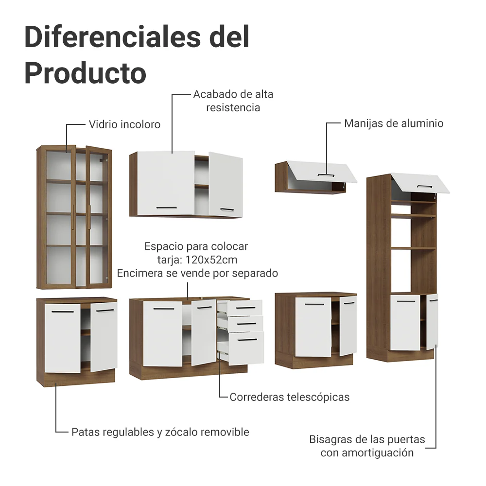 Combo completo de Cocina Madesa Agata 340cm MB 01 - Image 4