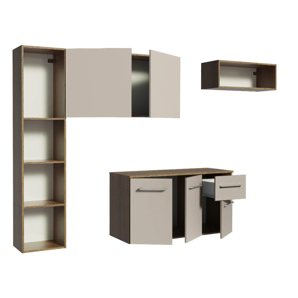 Combo de Cocina Madesa Easy 180cm Marrón/Crema - Image 4