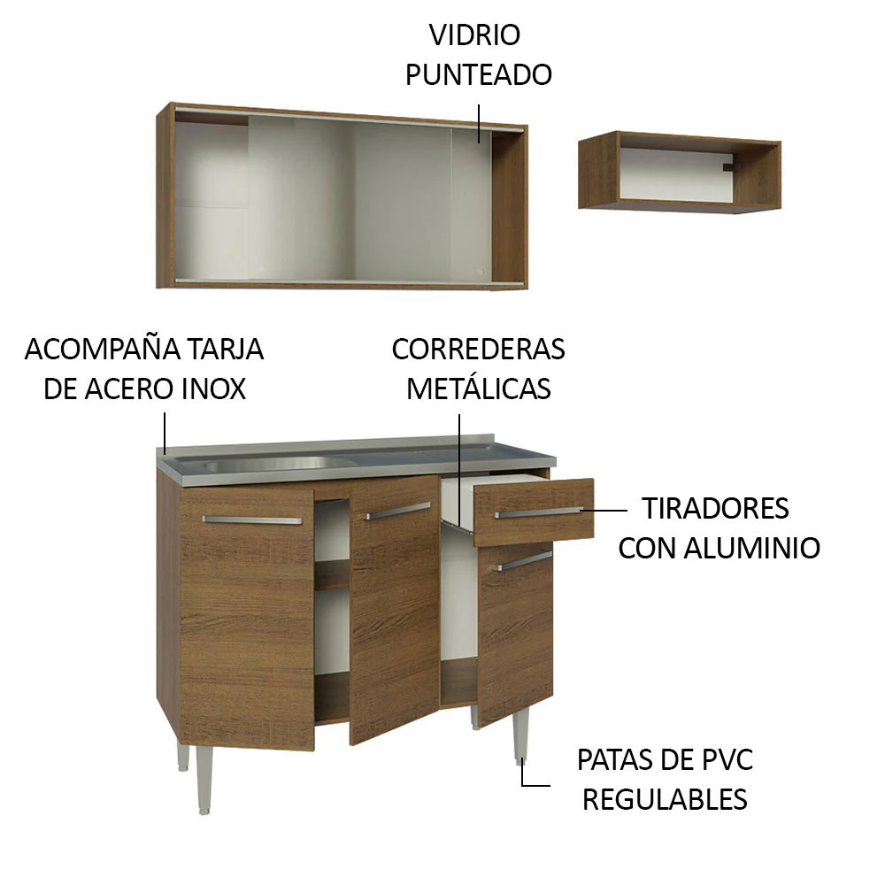 Combo de Cocina Madesa Emilly 165cm MM 05 - Image 4