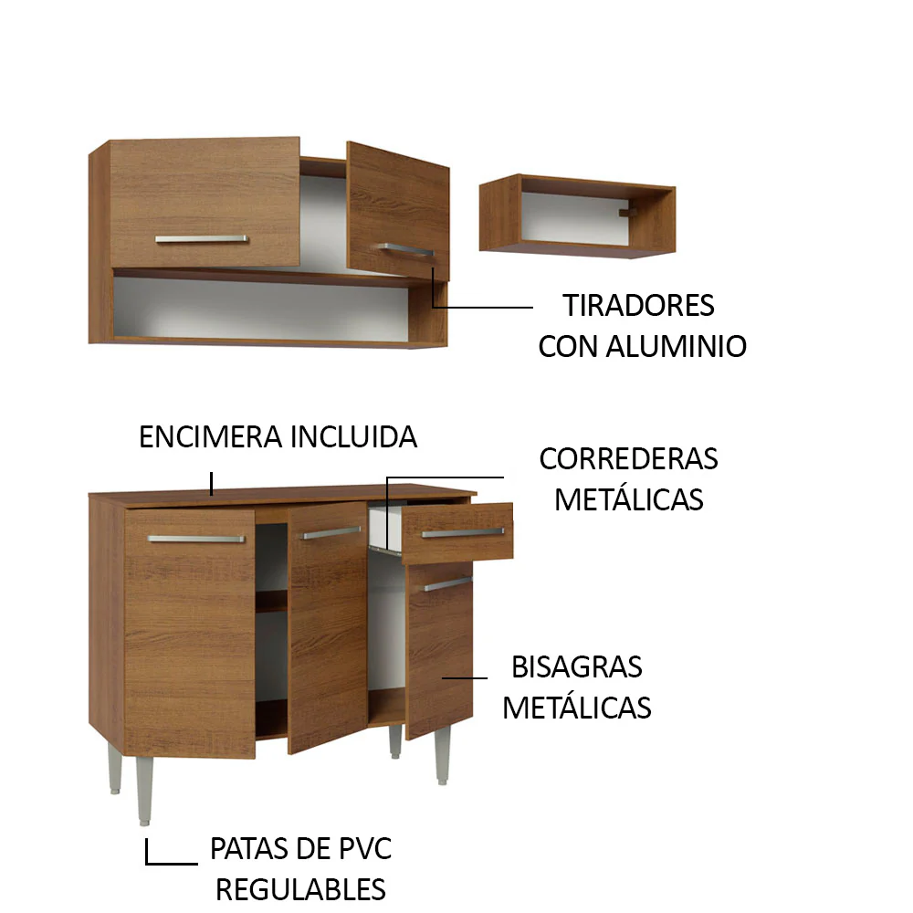 Combo de Cocina Madesa Emilly 165cm MM - Image 4