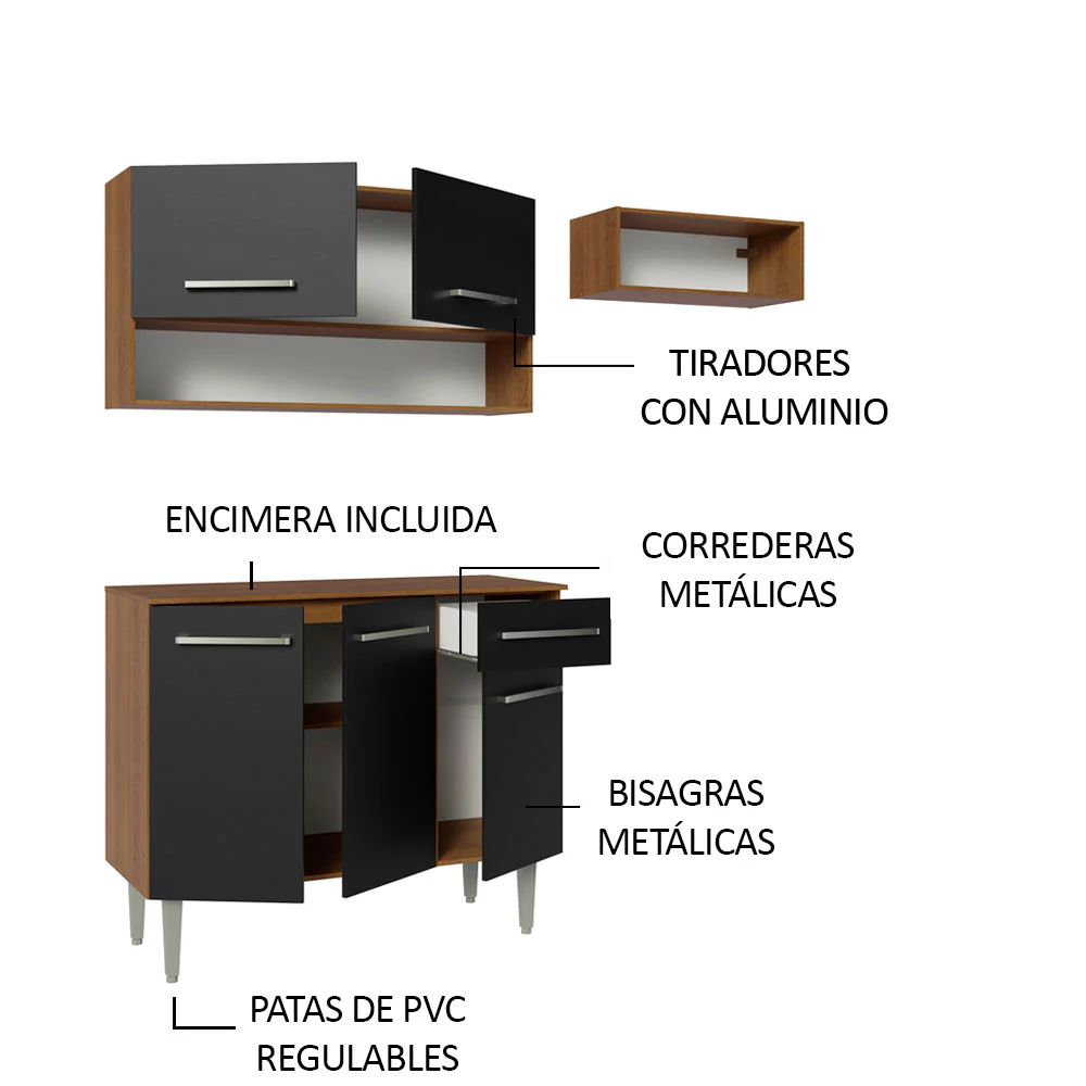 Combo de Cocina Madesa Emilly 165cm MN 07 - Image 4