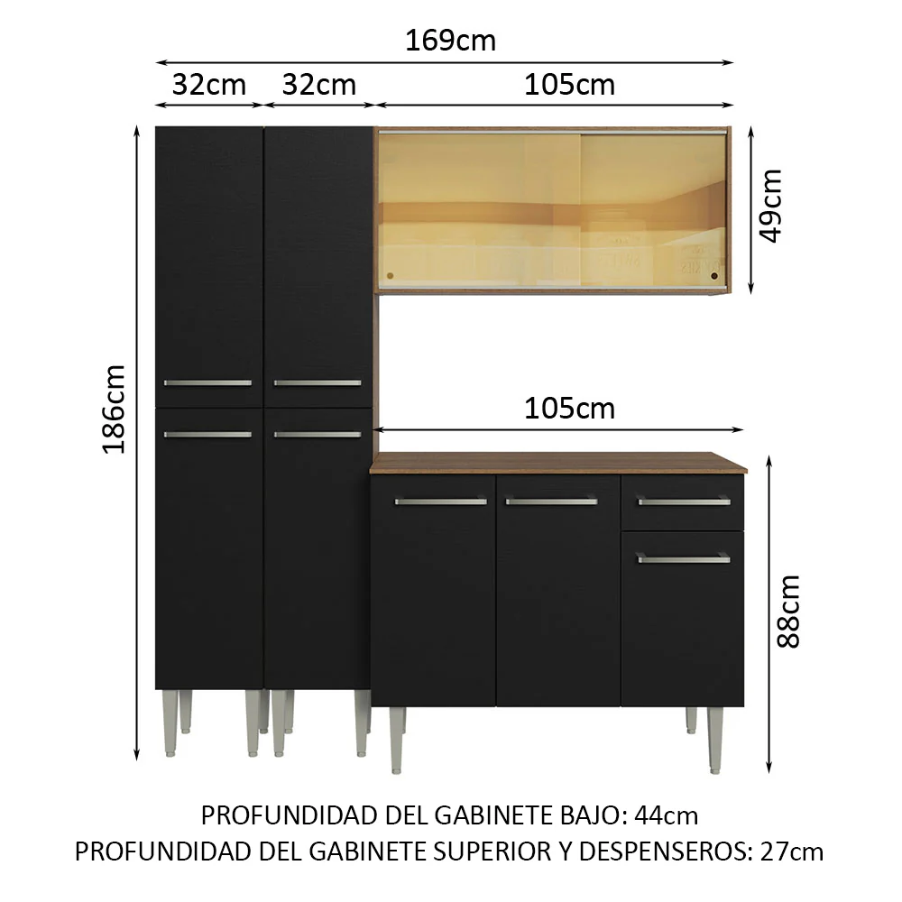 Combo de Cocina Madesa Emilly 169cm MN 09 - Image 2