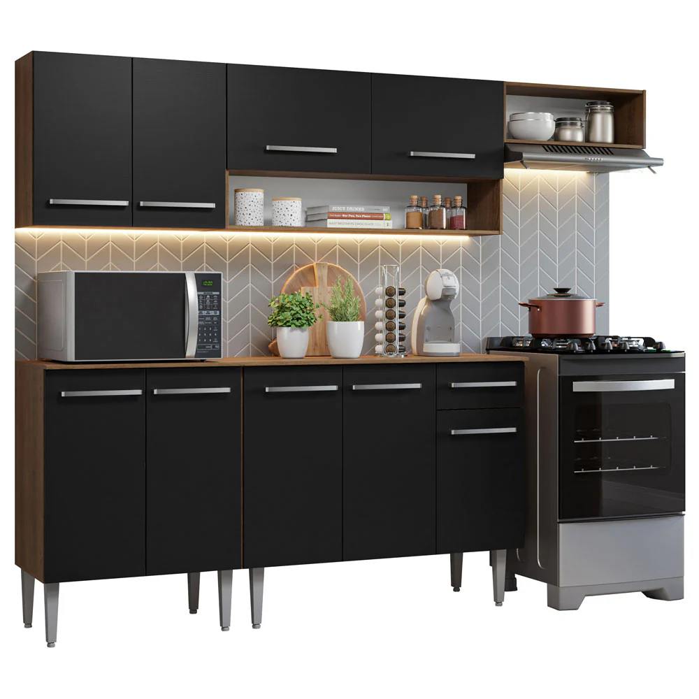 Combo completo de Cocina Madesa Emilly 229cm Marrón/Negro 13 - Image 3