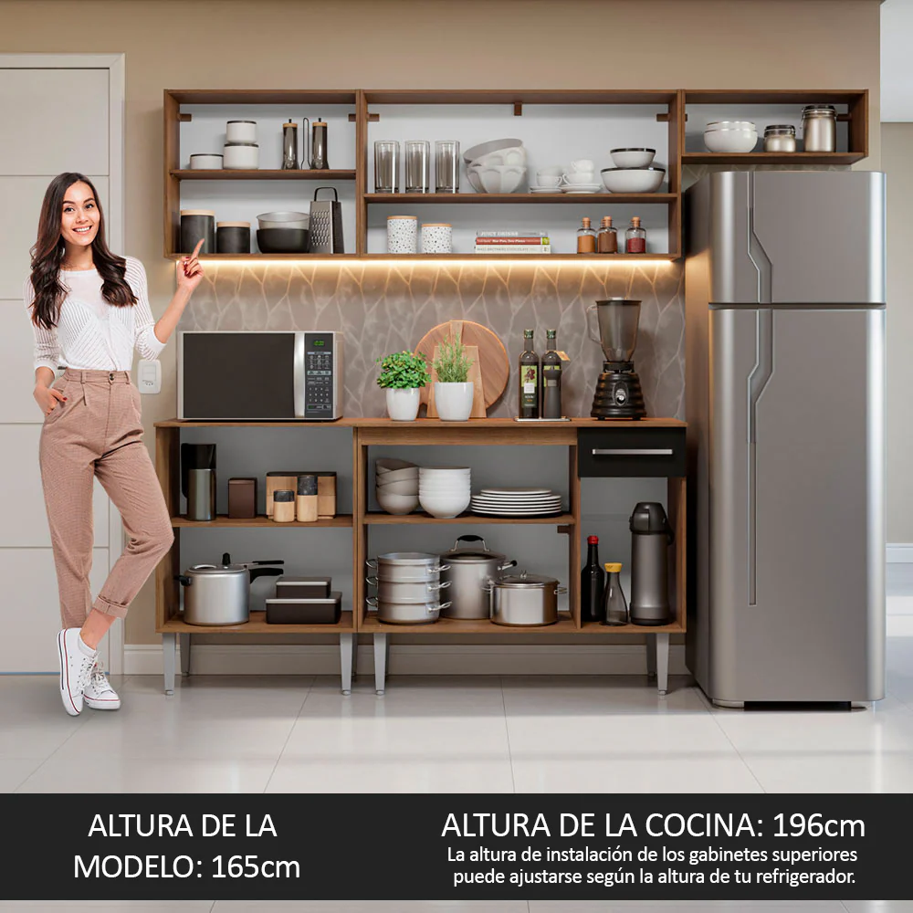 Combo completo de Cocina Madesa Emilly 229cm Marrón/Negro 14 - Image 5