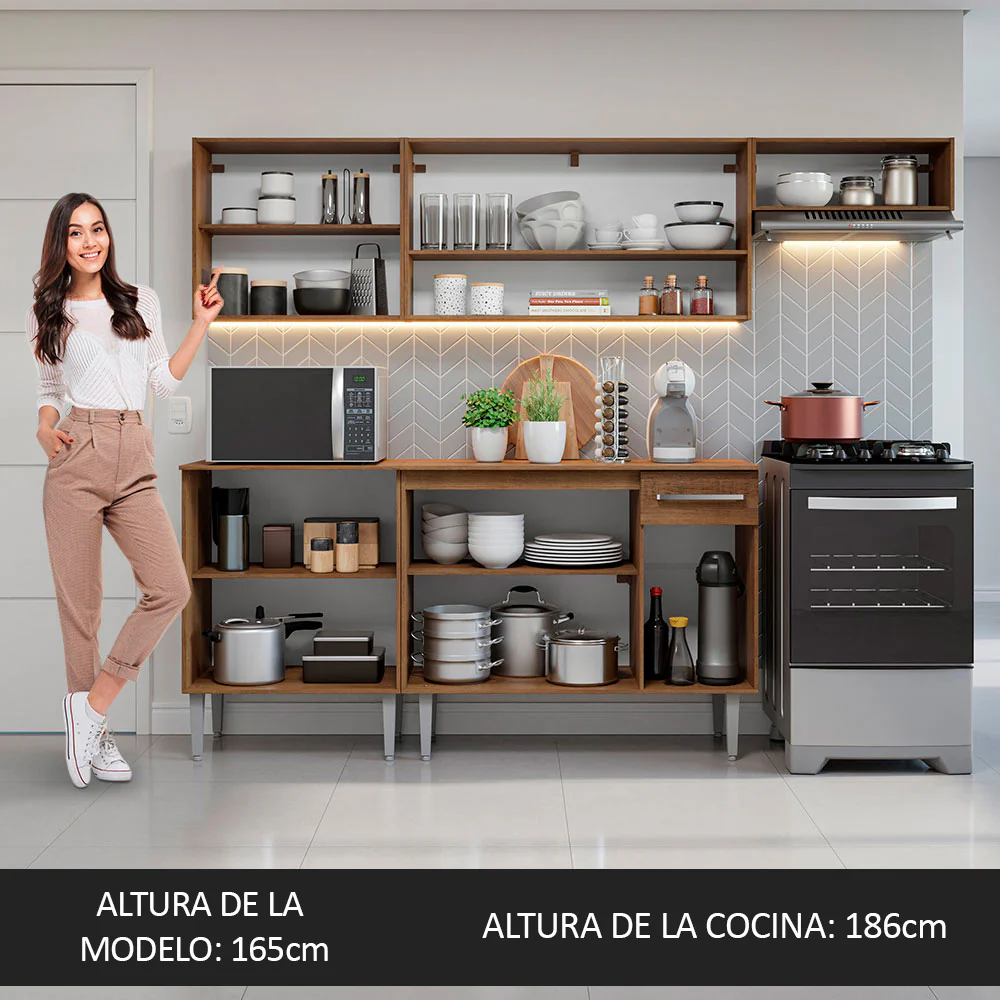 Combo completo de Cocina Madesa Emilly 229cm MG 13 - Image 5