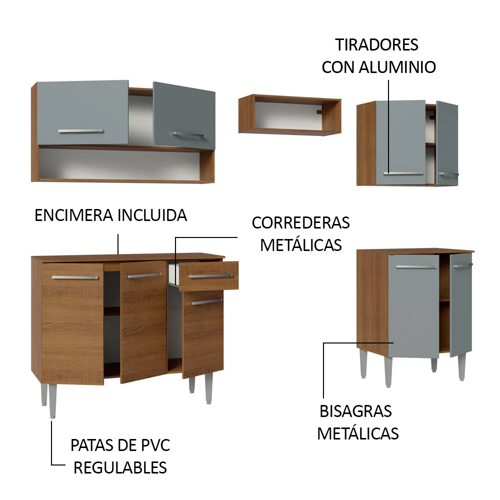 Combo completo de Cocina Madesa Emilly 229cm MG 15 - Image 4
