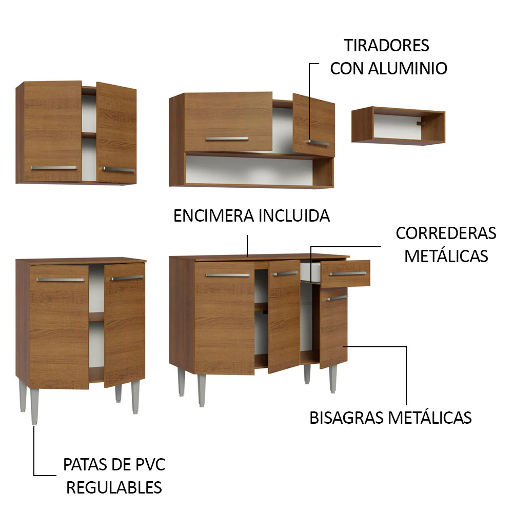 Combo completo de Cocina Madesa Emilly 229cm MM 14 - Image 4