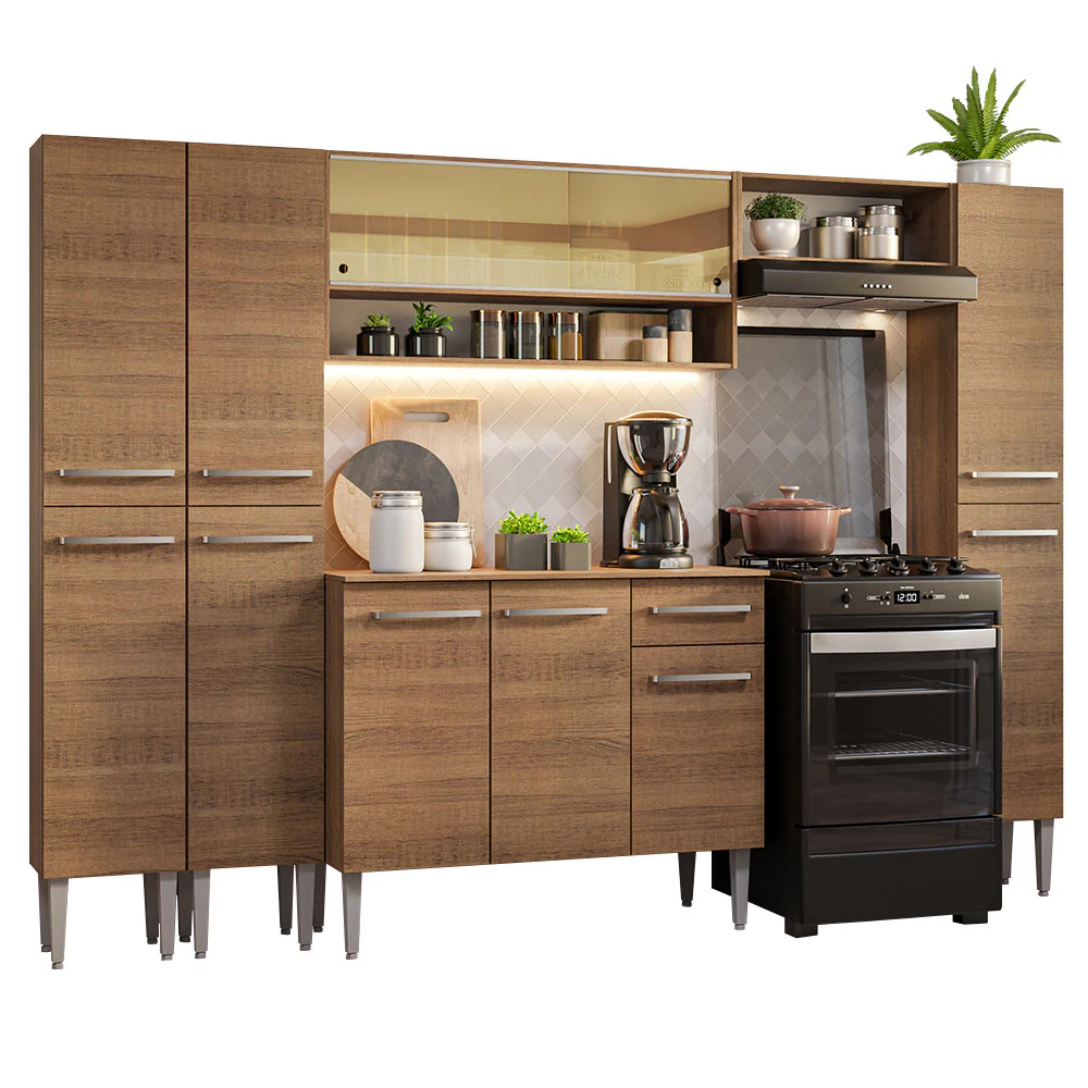Combo completo de Cocina Madesa Emilly 261cm Marrón 04 - Image 3
