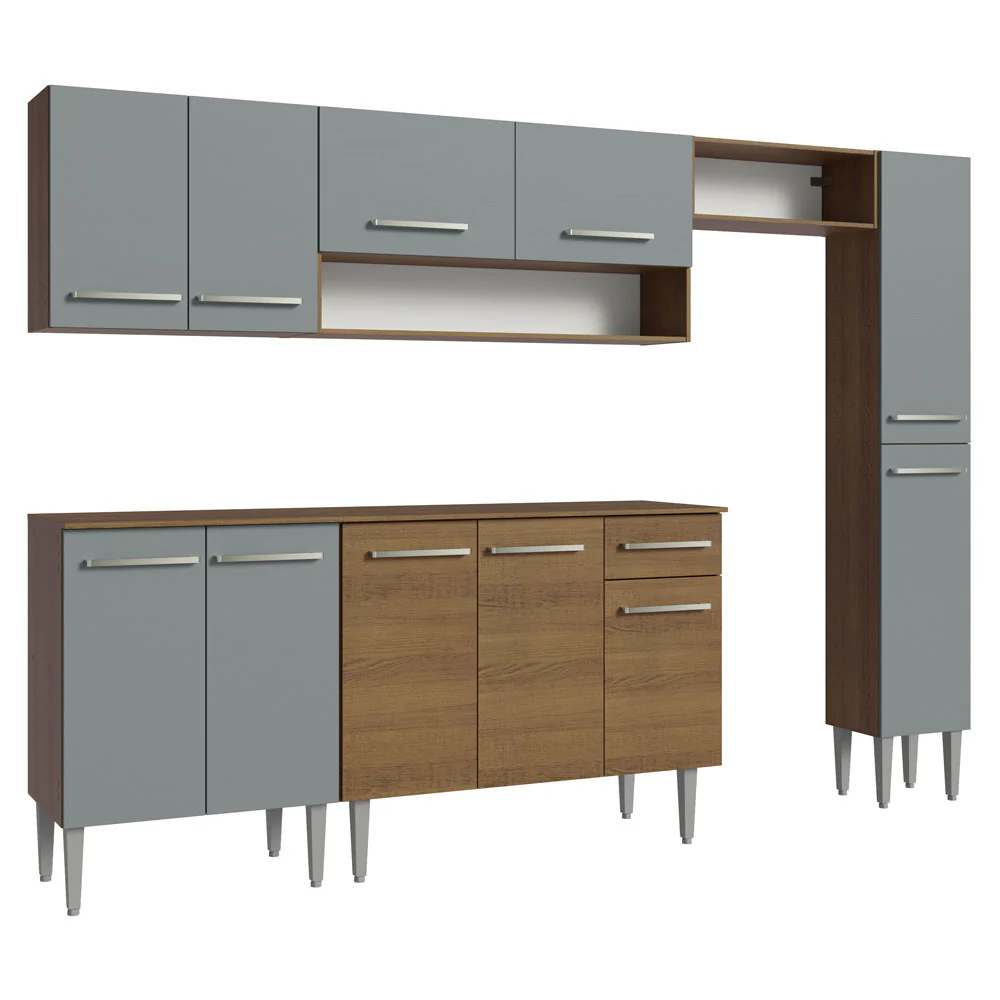 Combo completo de Cocina Madesa Emilly 261cm Marrón/Gris 09 - Image 9