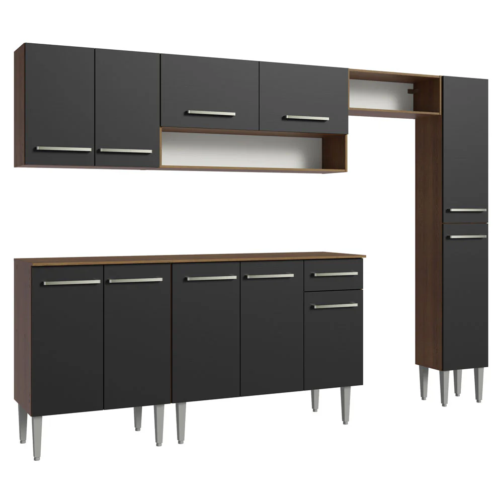 Combo completo de Cocina Madesa Emilly 261cm Marrón/Negro 09 - Image 8
