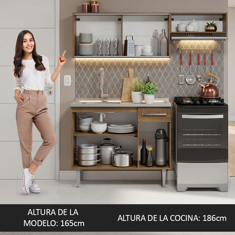 Combo de Cocina Madesa Emilly Con Bacha de acero inoxidable M 6 - Image 5