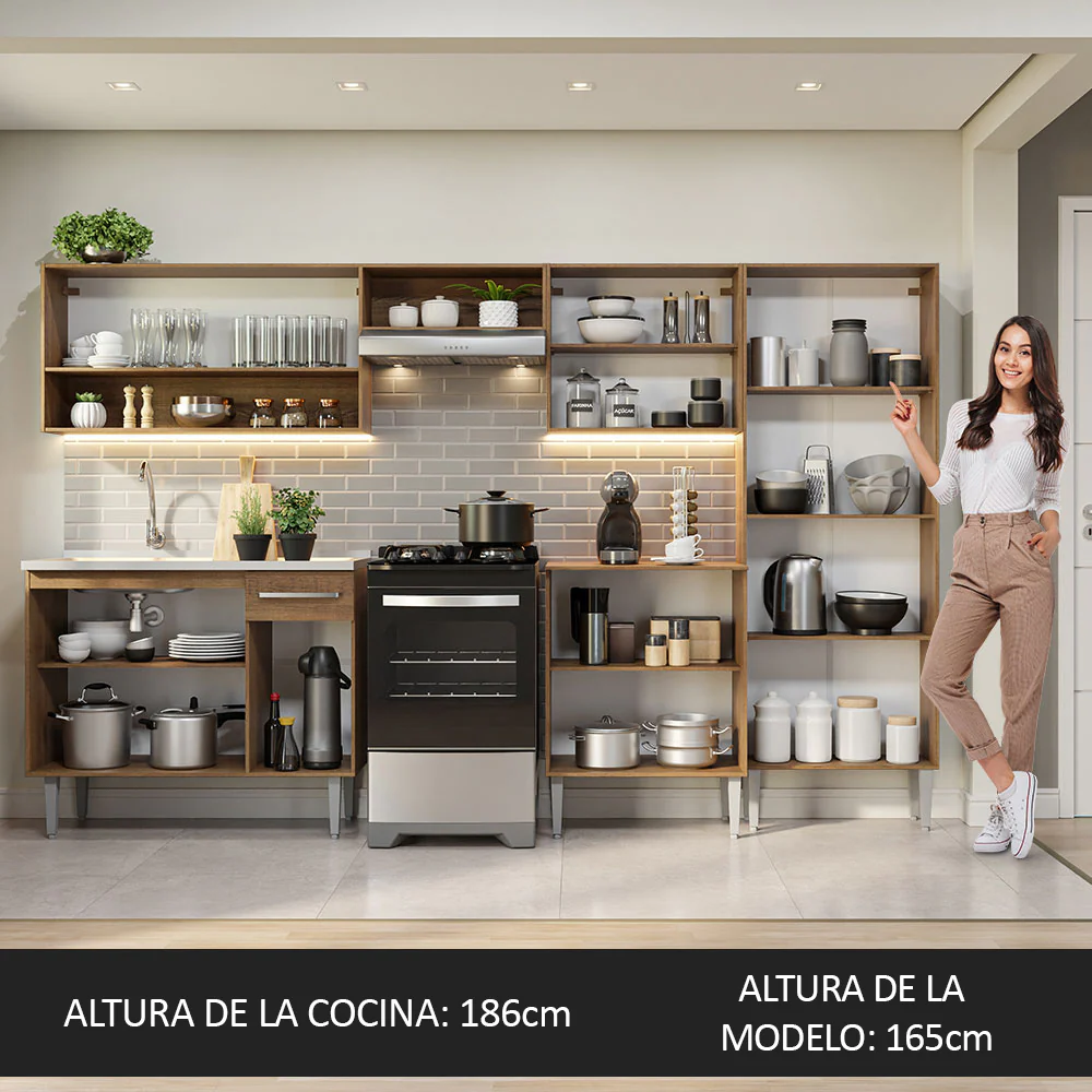 Combo completo de Cocina Madesa Emilly Con Bacha de acero inoxidable MG 9 - Image 6