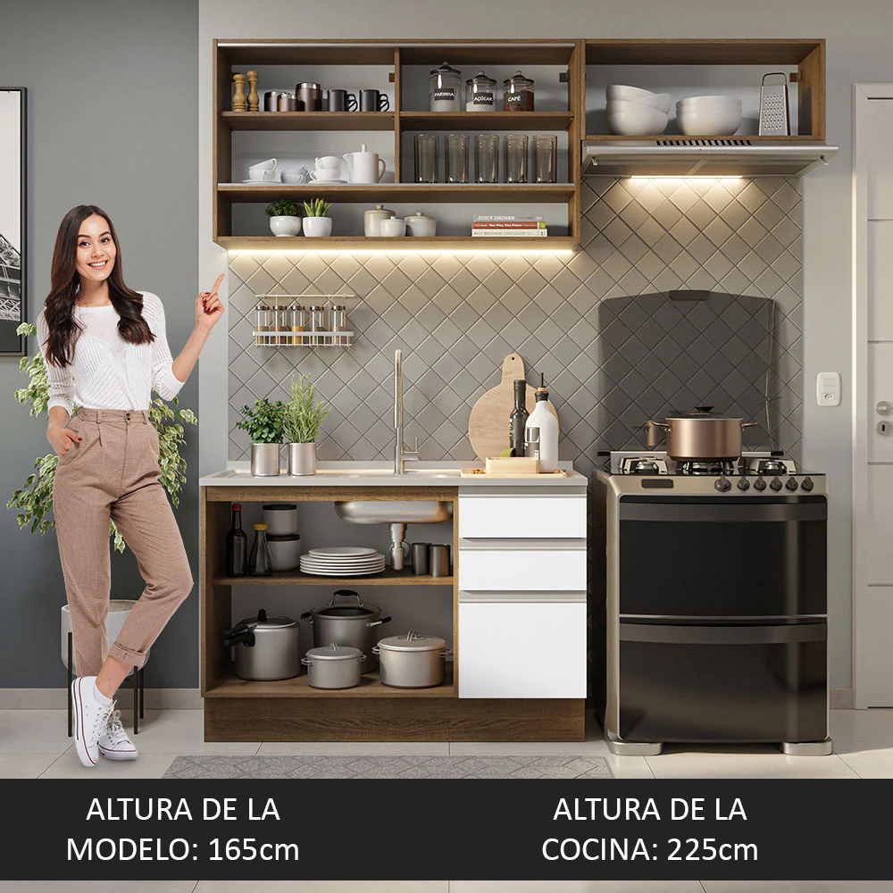 Combo de Cocina Madesa Glamy 200cm MB 08 - Image 9