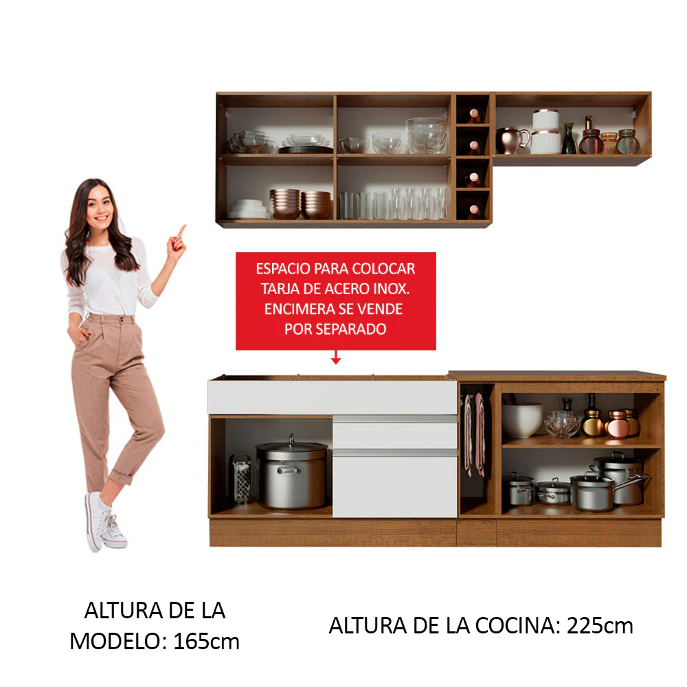 Combo completo de Cocina Madesa Glamy 220cm BM - Image 4