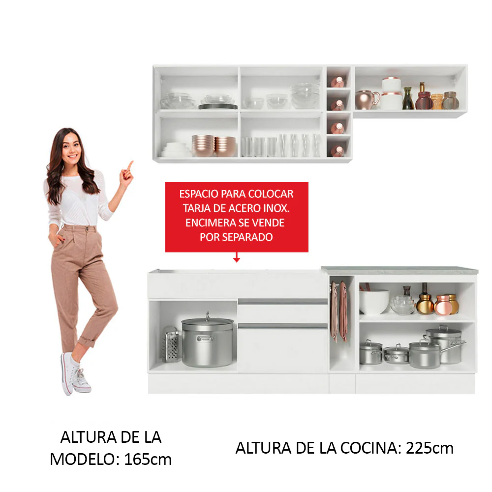 Combo completo de Cocina Madesa Glamy 220cm MB - Image 4
