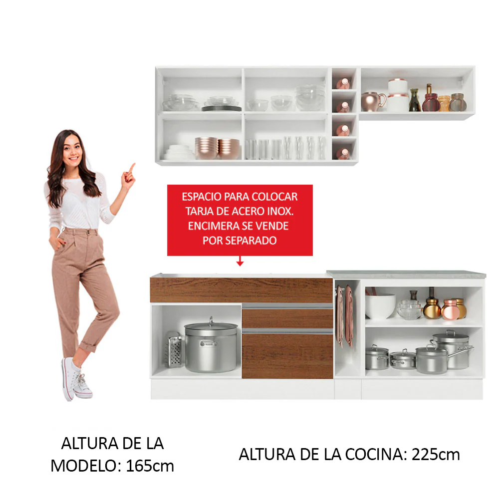 Combo completo de Cocina Madesa Glamy 220cm MM - Image 4
