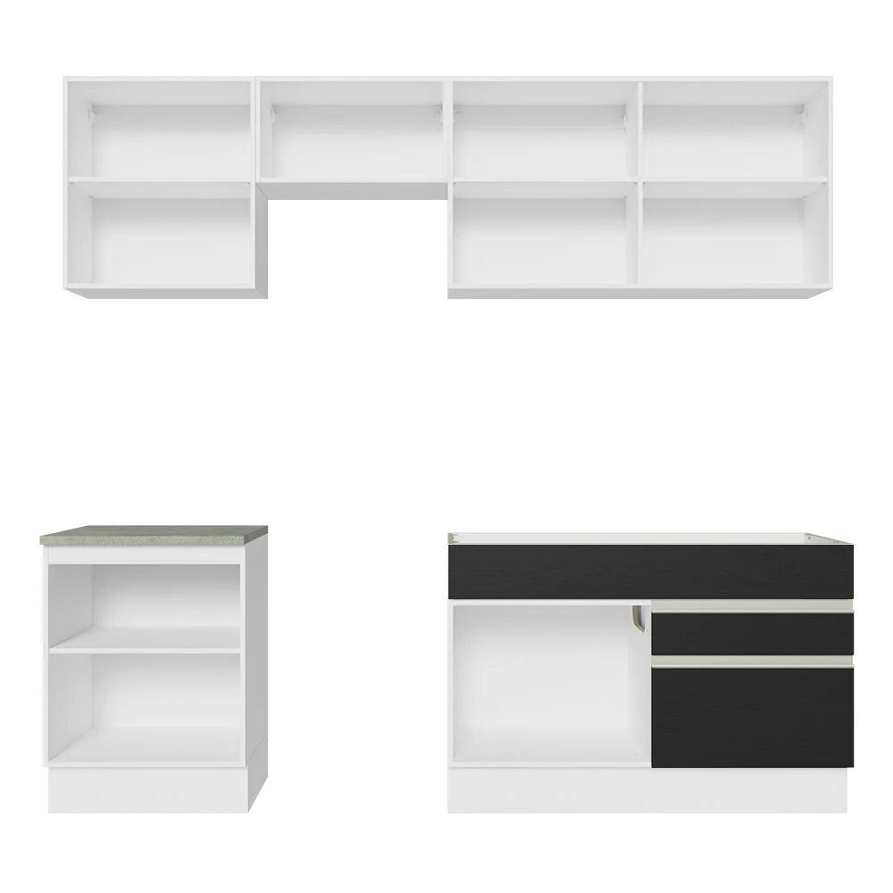 Combo completo de Cocina Madesa Glamy 240cm Blanco/Negro 08 - Image 9