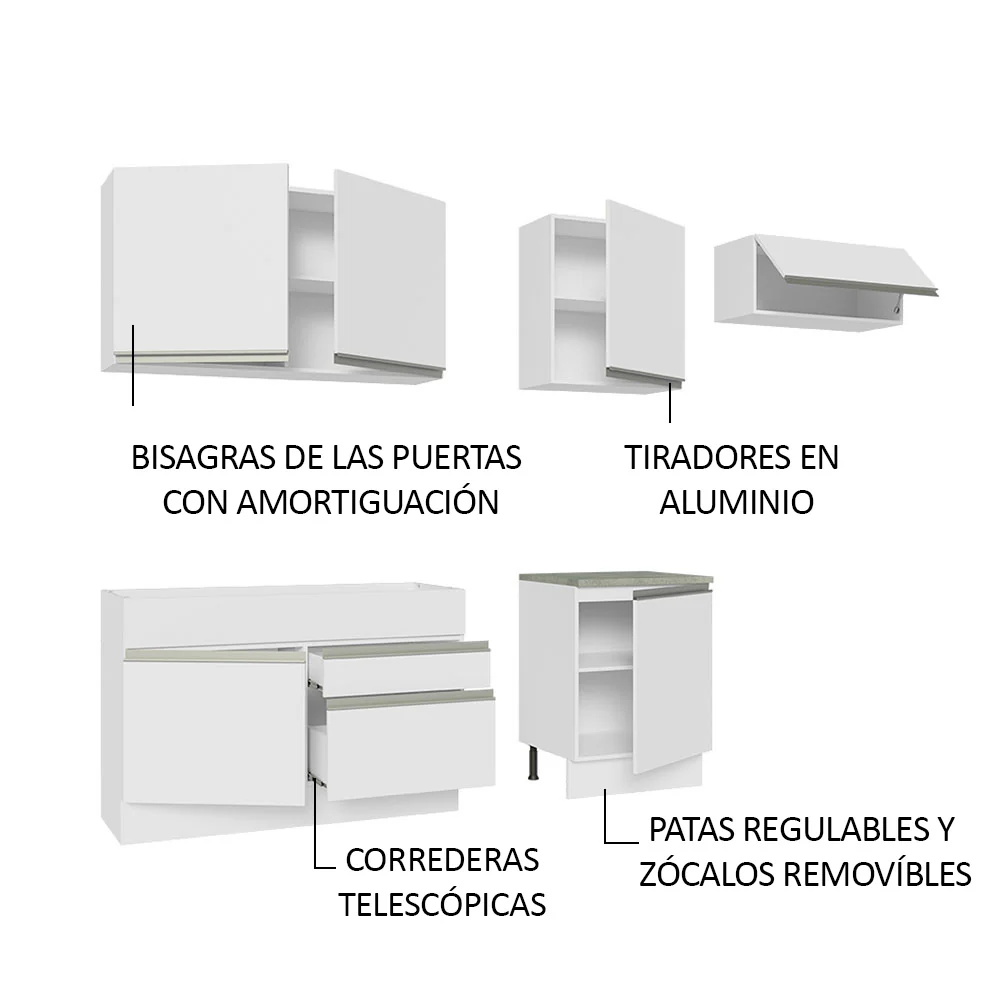 Combo completo de Cocina Madesa Glamy 260cm 03 - Image 4