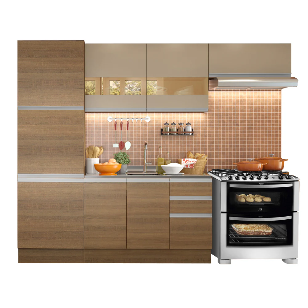 Combo completo de Cocina Madesa Glamy 260cm Marrón/Crema 02 - Image 3