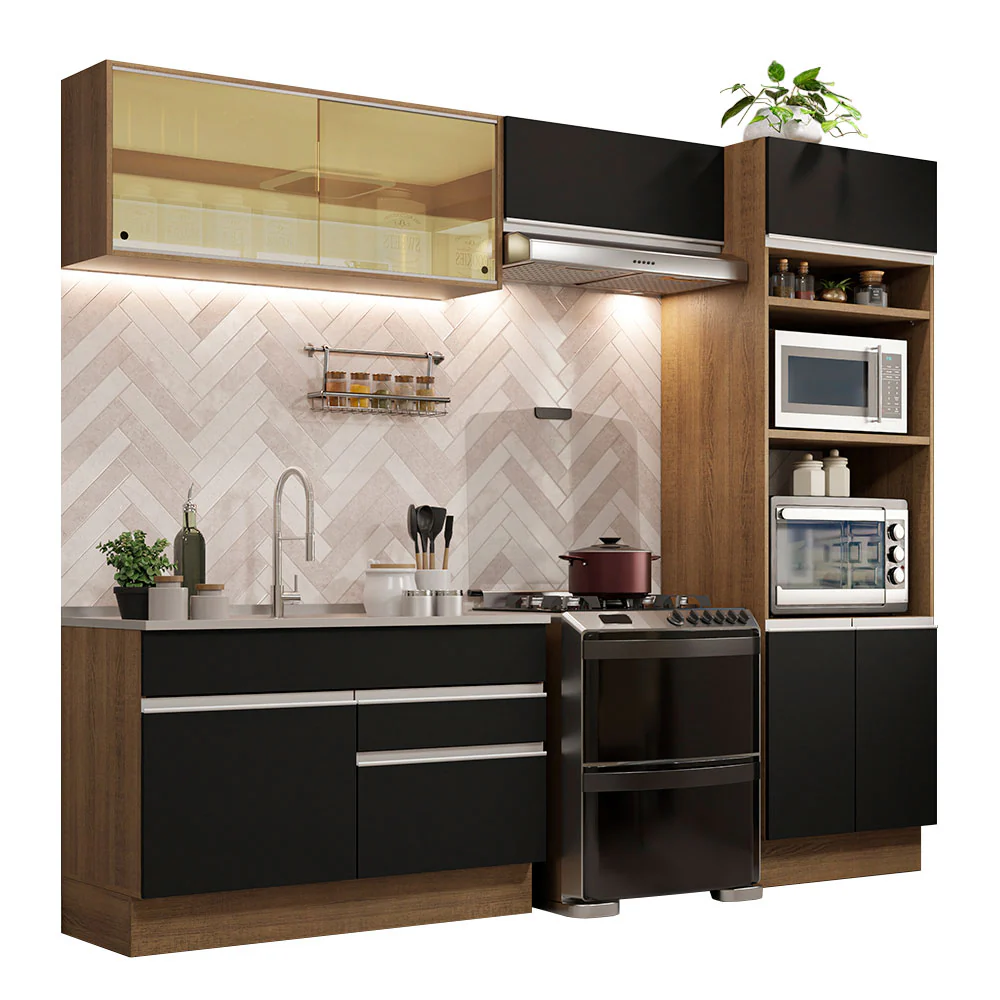 Combo completo de Cocina Madesa Glamy 270cm Marrón/Negro 12 - Image 3