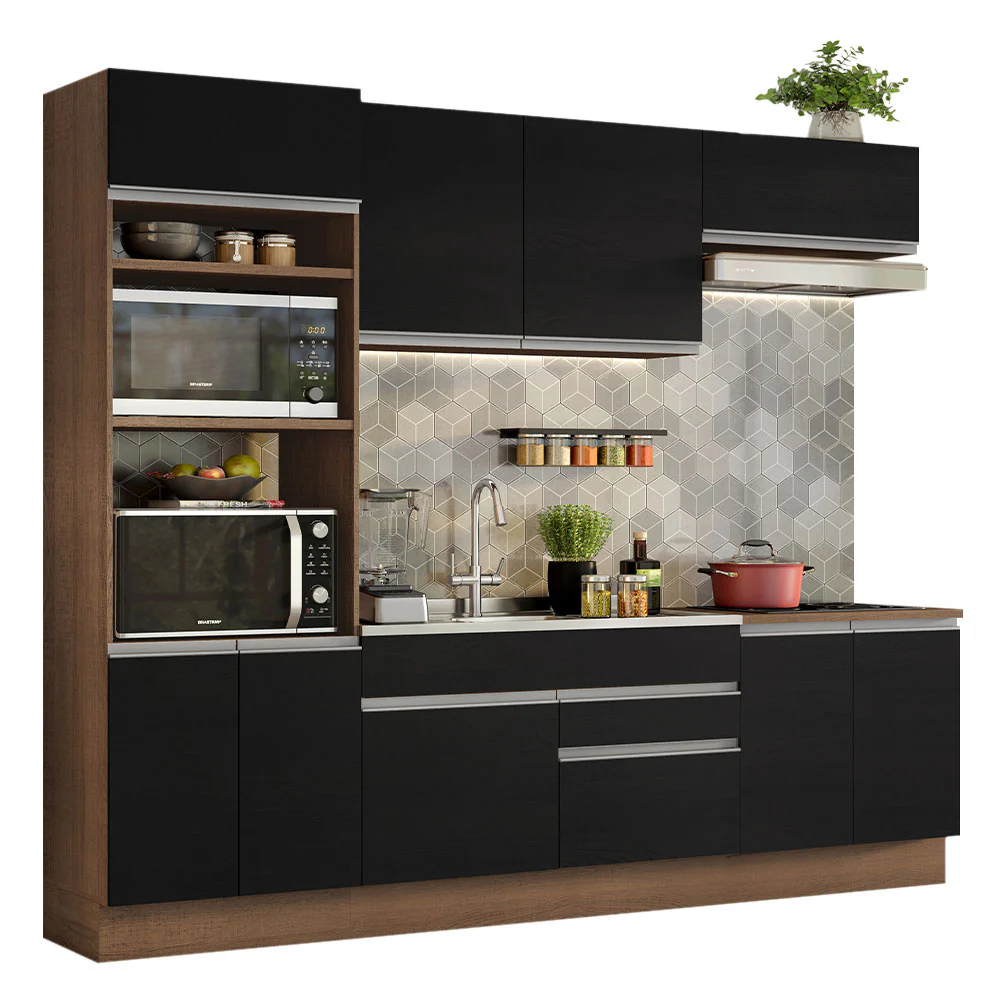 Combo completo de Cocina Madesa Glamy 270cm Marrón/Negro 13 - Image 3