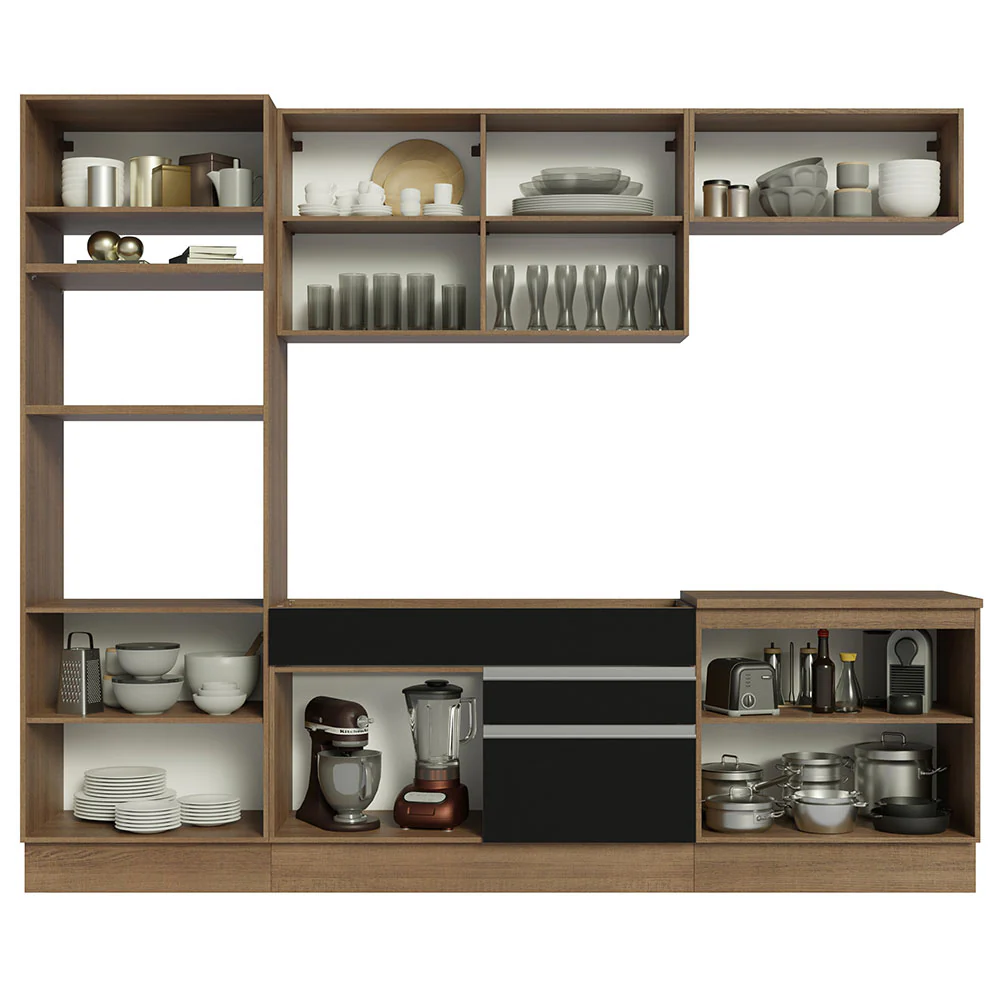 Combo completo de Cocina Madesa Glamy 270cm Marrón/Negro 13 - Image 5