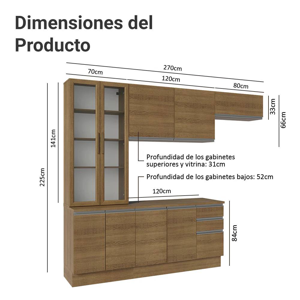 Combo completo de Cocina Madesa Glamy 270cm MM 16 - Image 2