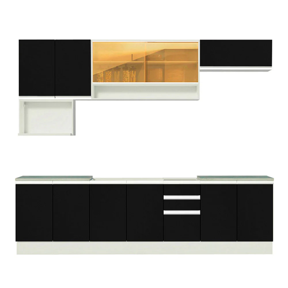 Combo completo de Cocina Madesa Glamy 280cm Blanco/Negro 4 - Image 8