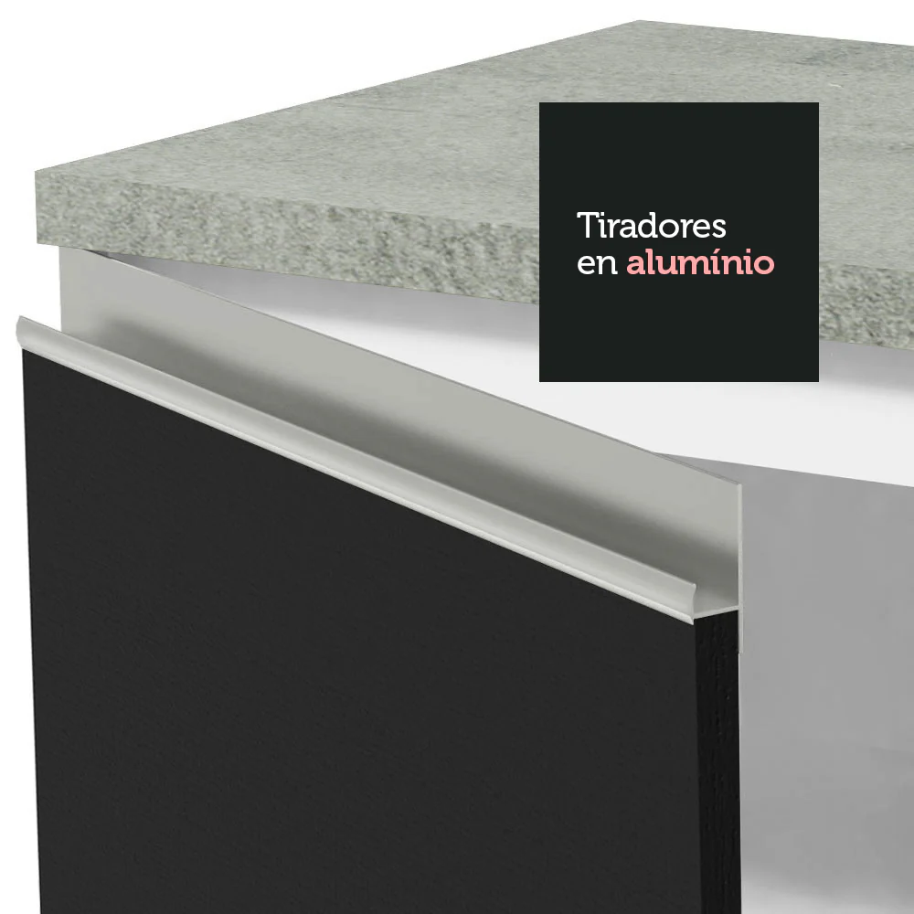 Combo completo de Cocina Madesa Glamy 280cm Blanco/Negro/Blanco - Image 6