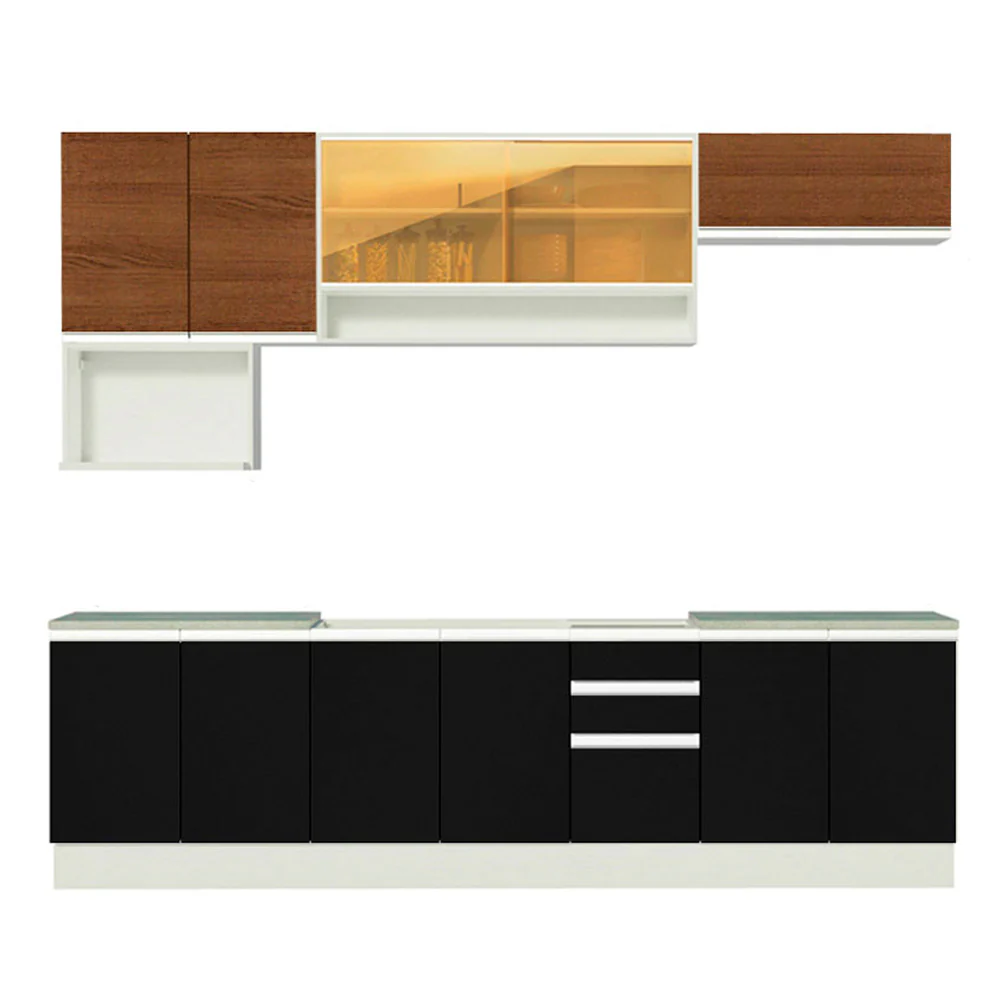 Combo completo de Cocina Madesa Glamy 280cm Blanco/Negro/Marrón 4 - Image 8