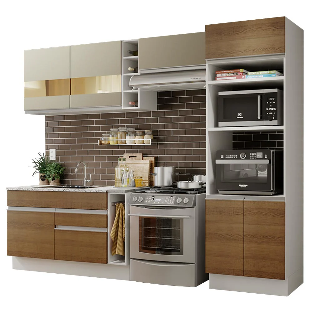 Combo completo de Cocina Madesa Glamy 290cm Blanco/Marrón/Crema 09 - Image 3