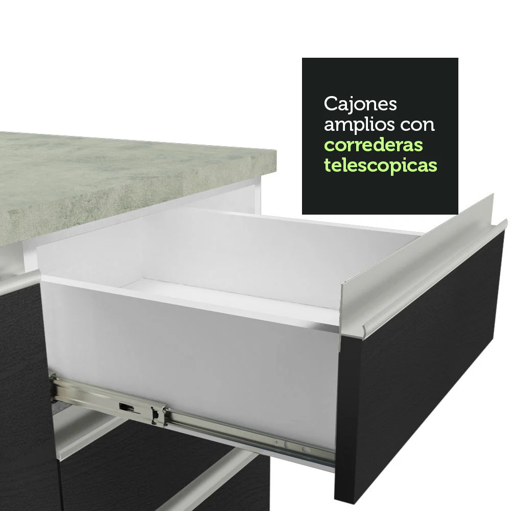 Combo completo de Cocina Madesa Glamy 290cm Blanco/Negro 04 - Image 7