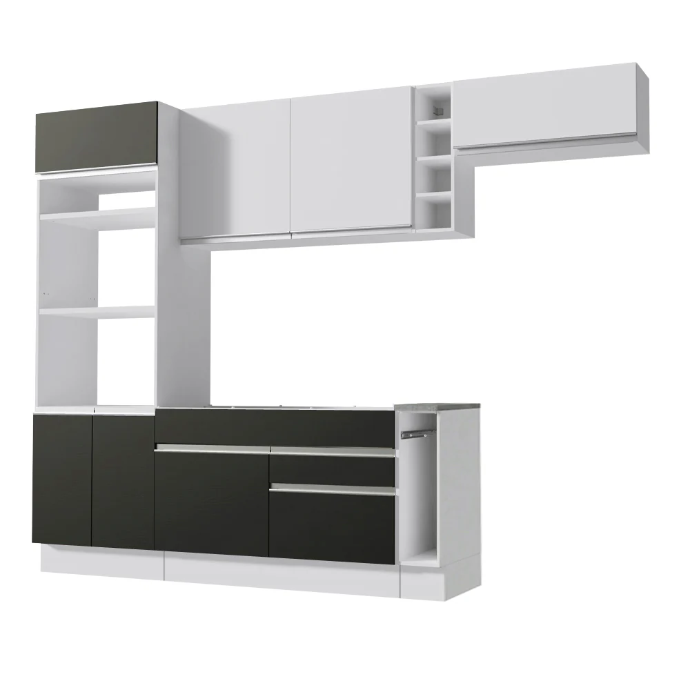 Combo completo de Cocina Madesa Glamy 290cm Blanco/Negro/Blanco 14 - Image 7