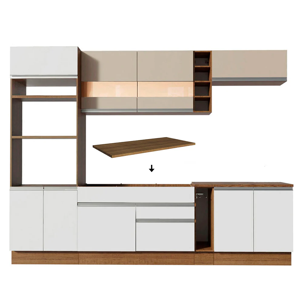 Combo completo de Cocina Madesa Glamy 290cm Marrón/Blanco/Crema 11 - Image 9