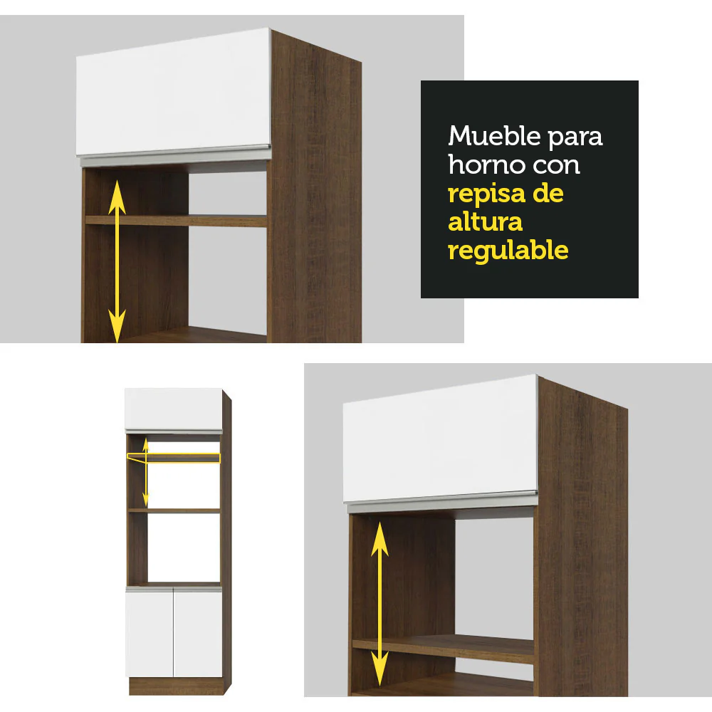 Combo completo de Cocina Madesa Glamy 290cm Marrón/Blanco/Crema 13 - Image 4