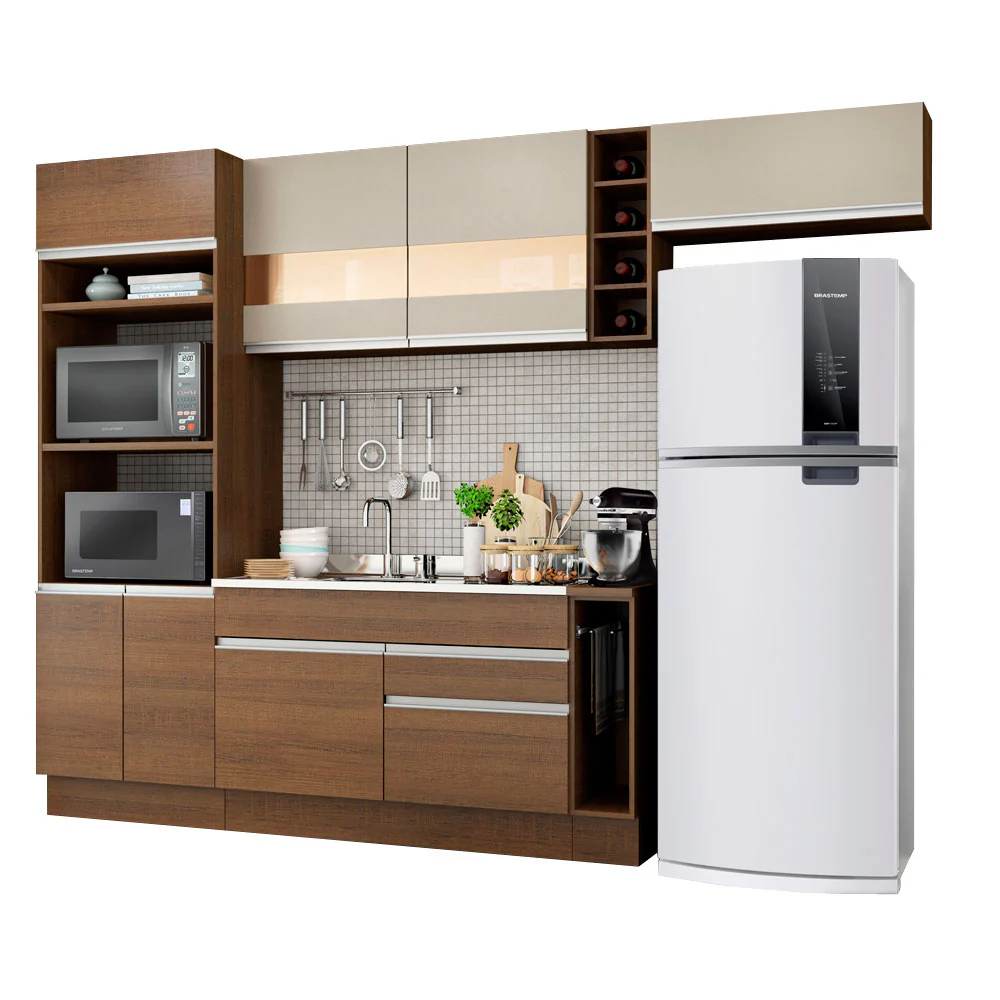 Combo completo de Cocina Madesa Glamy 290cm Marrón/Crema 03 - Image 3