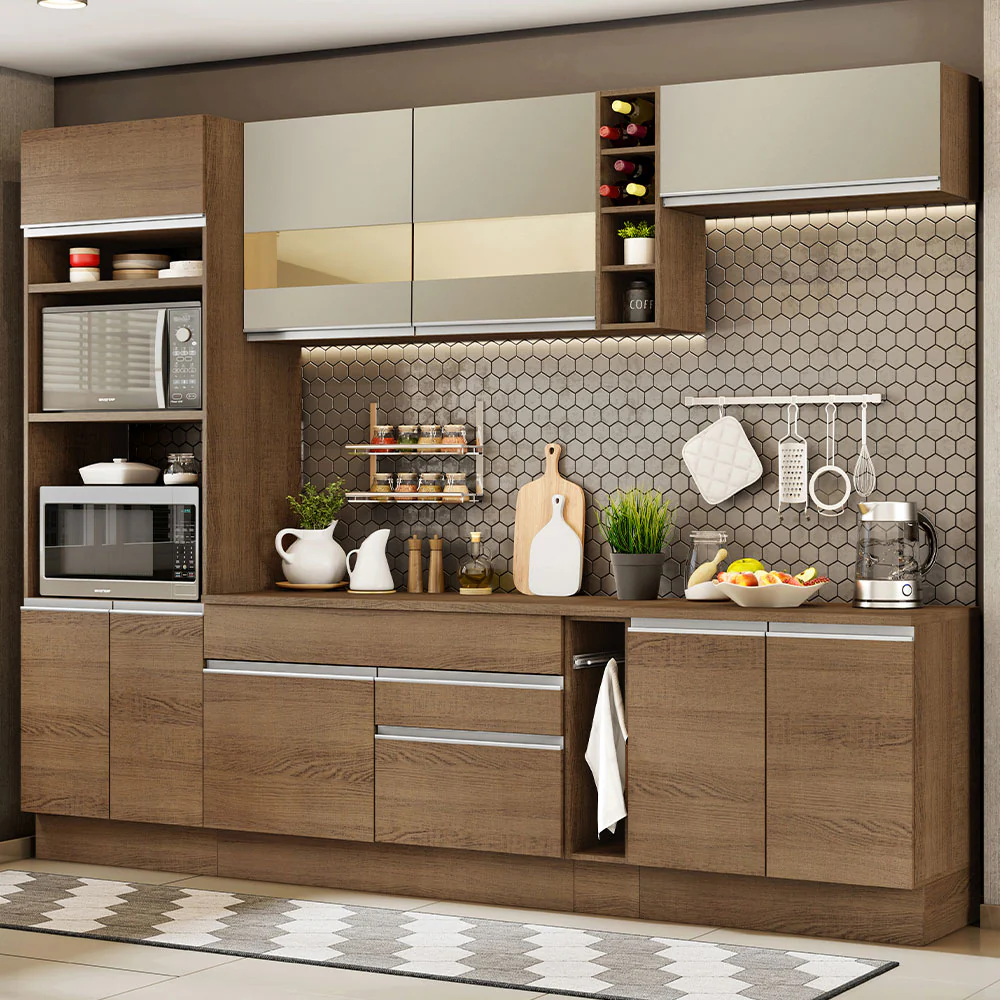 Combo completo de Cocina Madesa Glamy 290cm Marrón/Crema 11 - Image 3