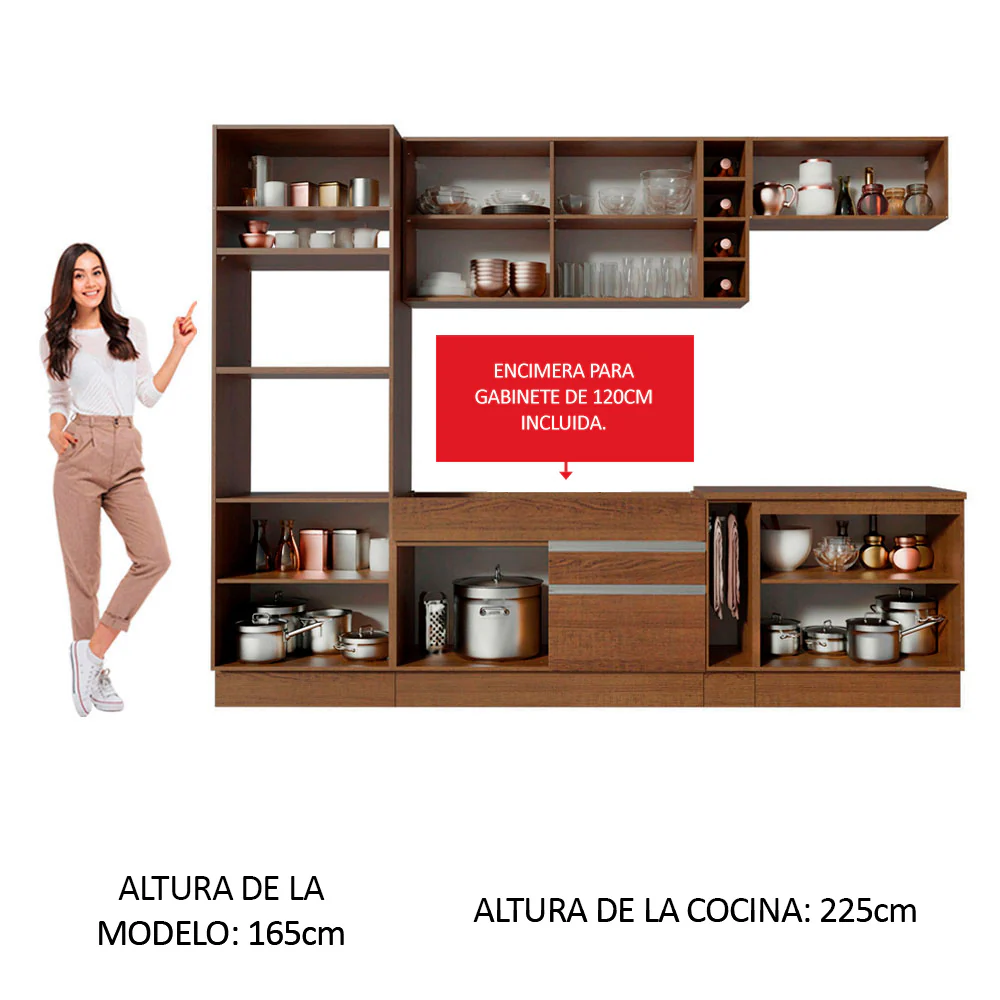 Combo completo de Cocina Madesa Glamy 290cm Marrón/Crema 11 - Image 8