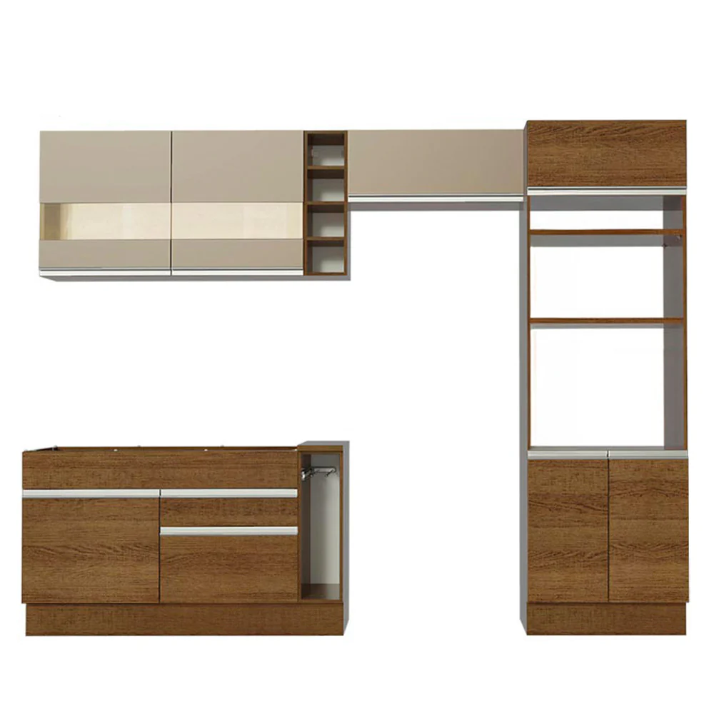 Combo completo de Cocina Madesa Glamy 290cm Marrón/Marrón/Crema 09 - Image 8