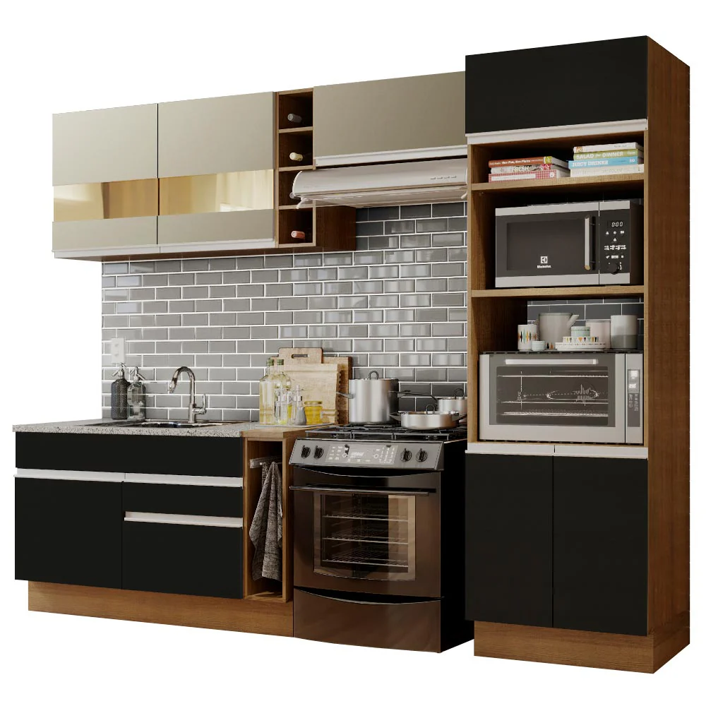 Combo completo de Cocina Madesa Glamy 290cm Marrón/Negro/Crema 09 - Image 3
