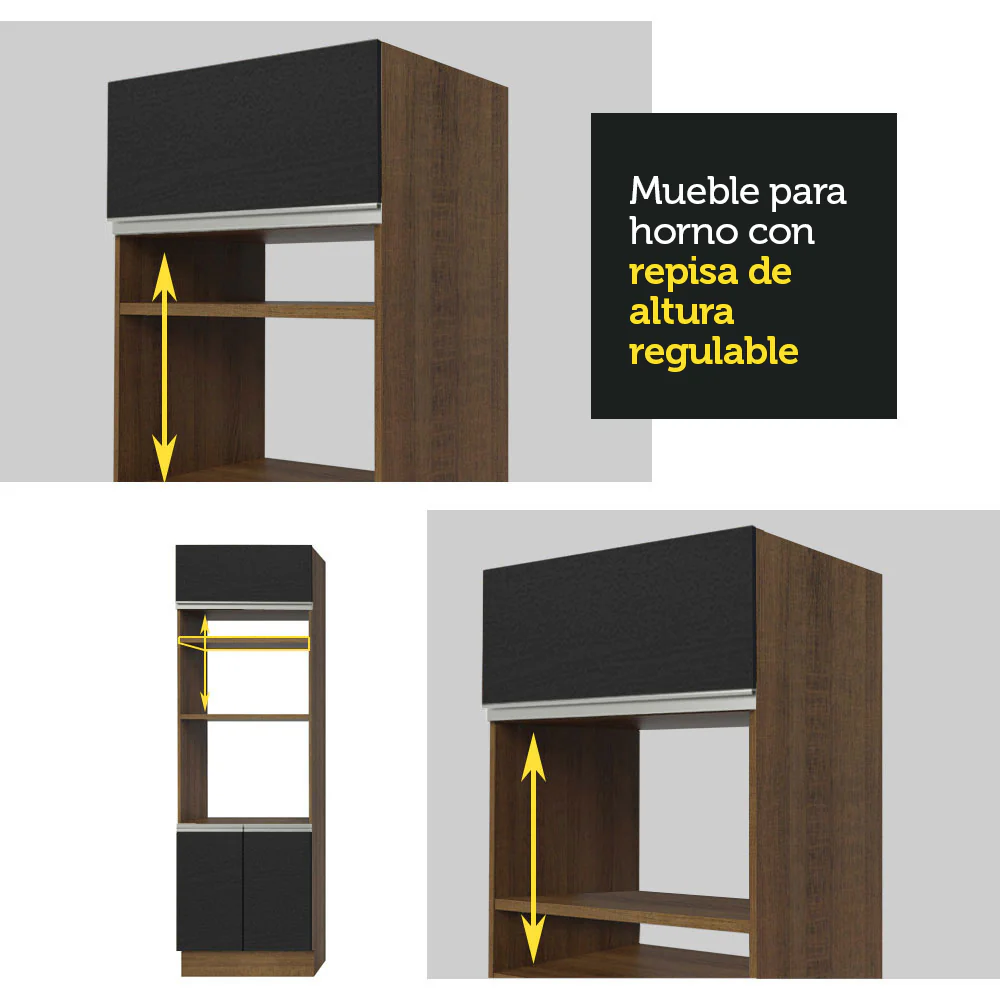 Combo completo de Cocina Madesa Glamy 290cm Marrón/Negro/Crema 15 - Image 5