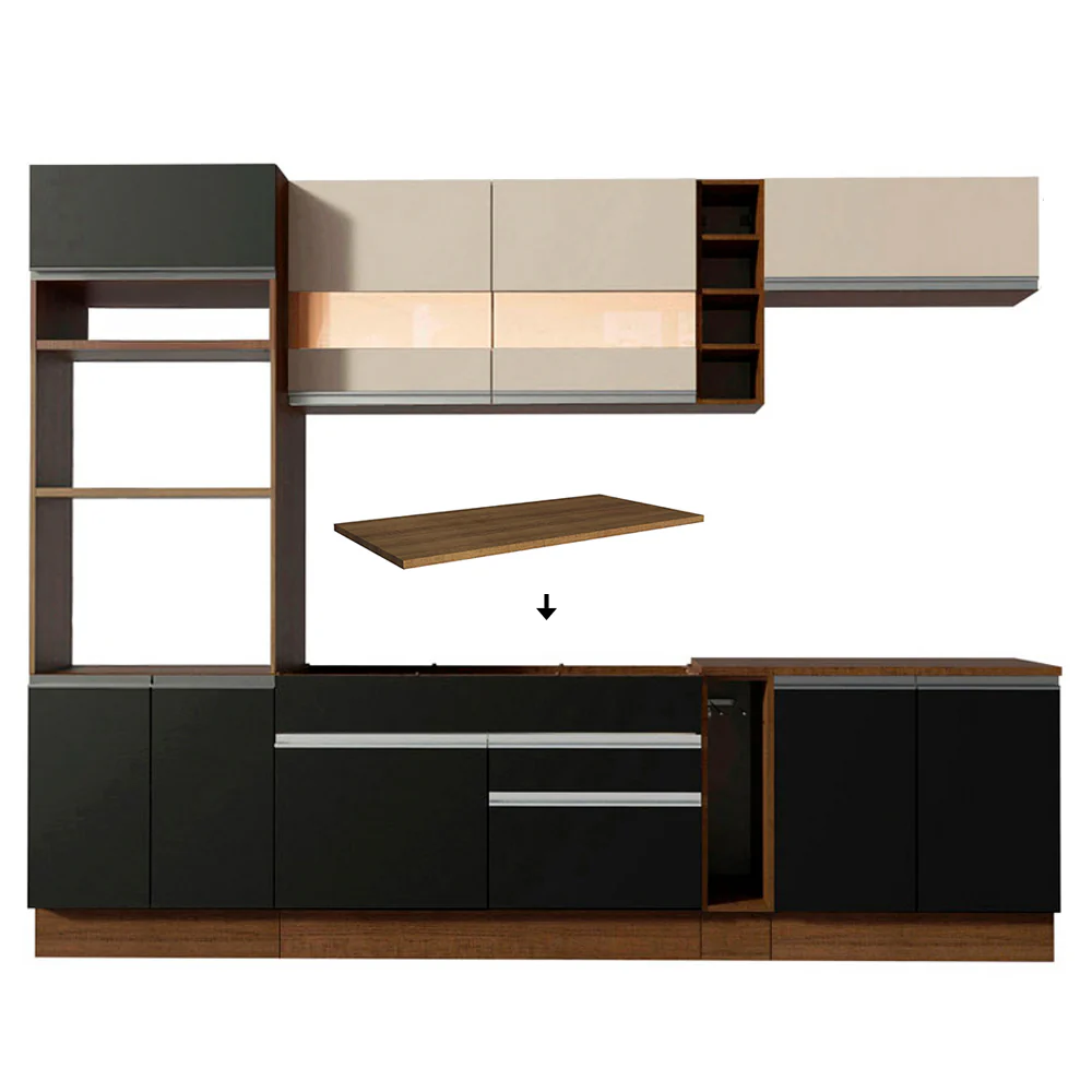 Combo completo de Cocina Madesa Glamy 290cm Marrón/Negro/Crema 15 - Image 8