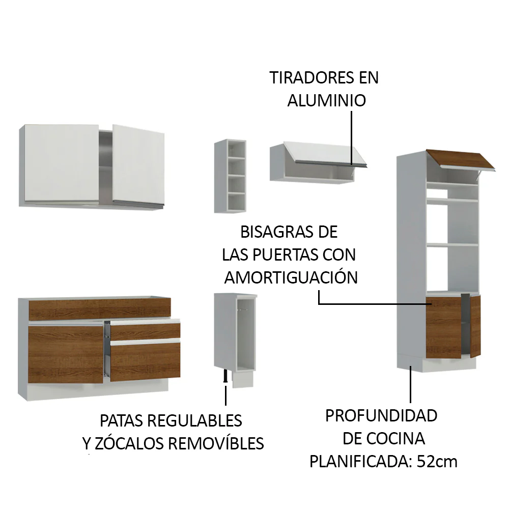 Combo completo de Cocina Madesa Glamy 290cm MB 02 - Image 4