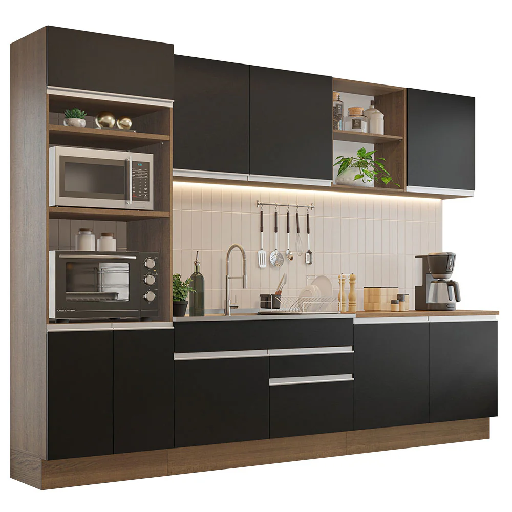 Combo completo de Cocina Madesa Glamy 310cm Marrón/Negro 02 - Image 3