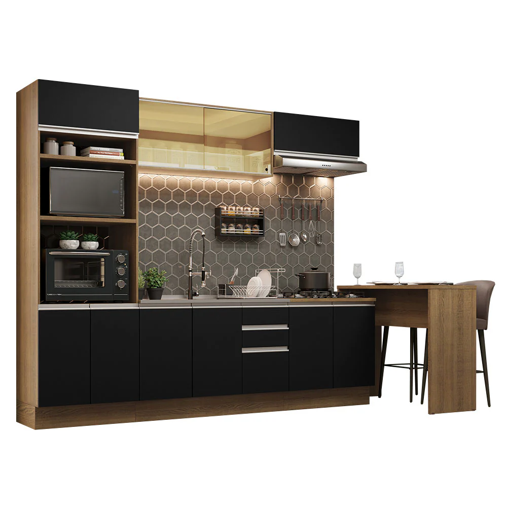 Combo completo de Cocina Madesa Glamy 315cm Marrón/Negro 01 - Image 3