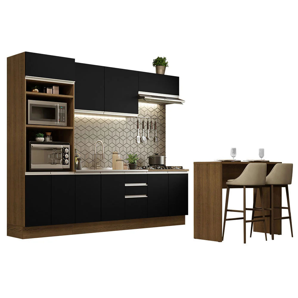 Combo completo de Cocina Madesa Glamy 315cm Marrón/Negro 02 - Image 3