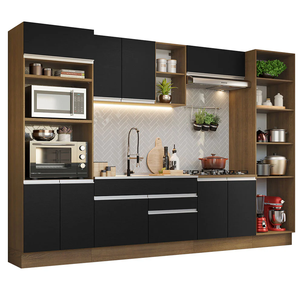 Combo completo de Cocina Madesa Glamy 330cm Marrón/Negro 03 - Image 3