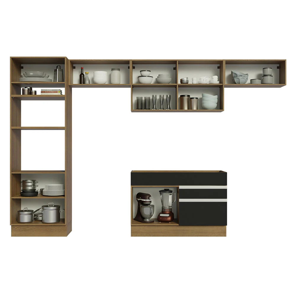 Combo completo de Cocina Madesa Glamy 350cm Marrón/Negro 01 - Image 8